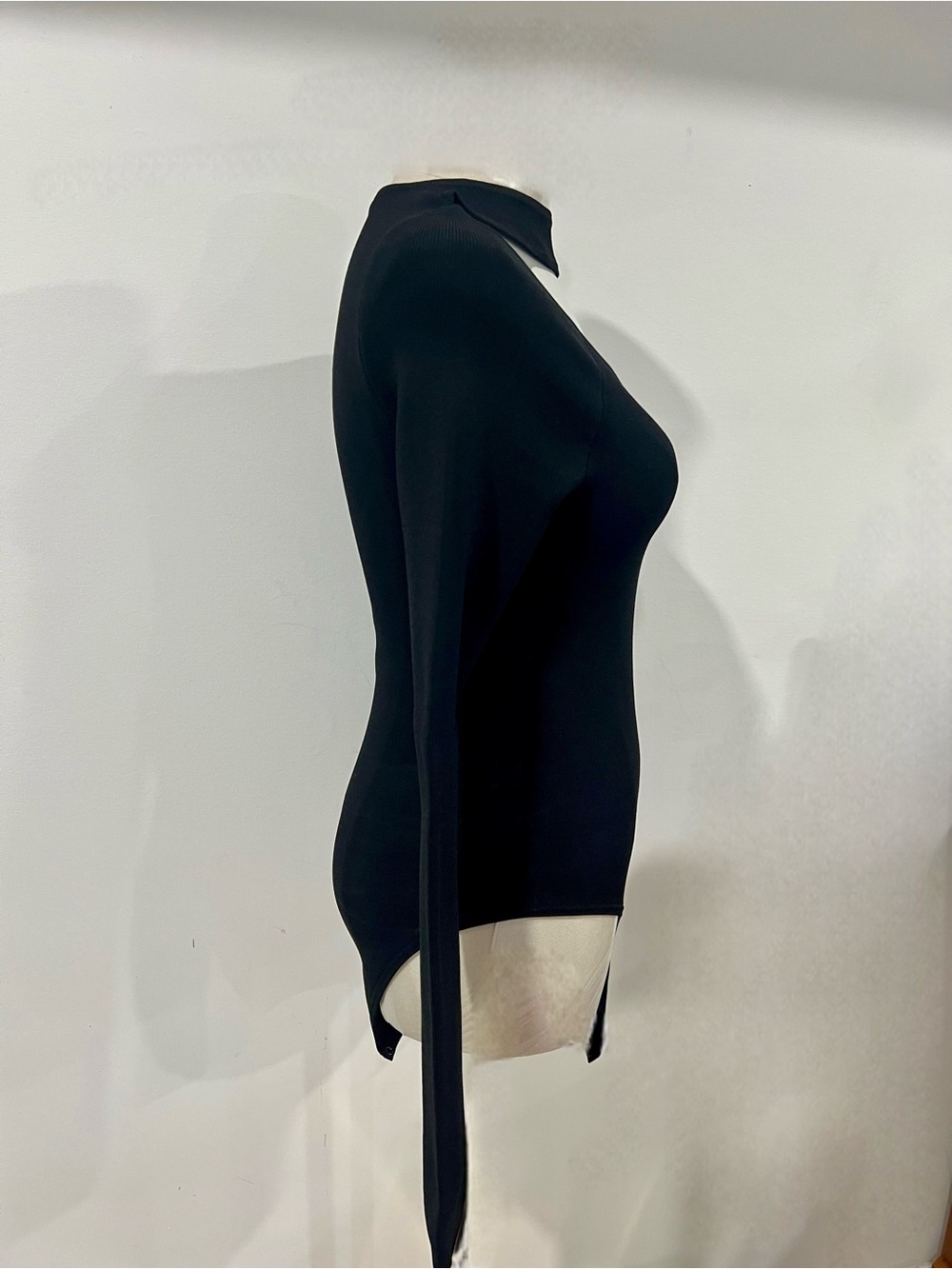 SIR the label Black Long-Sleeve Mock Neck Bodysuit